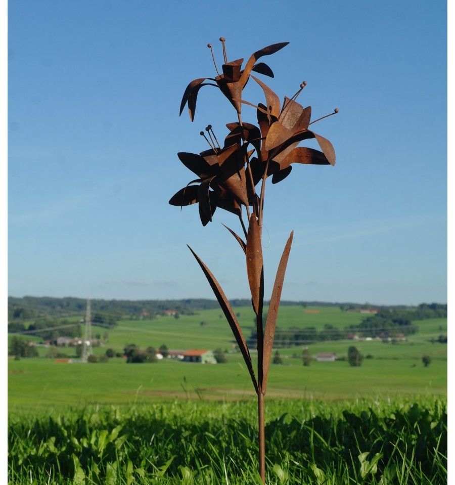 Gartenstecker Blume Louise Aus Edelrost Hohe 100 Cm Metallmichl