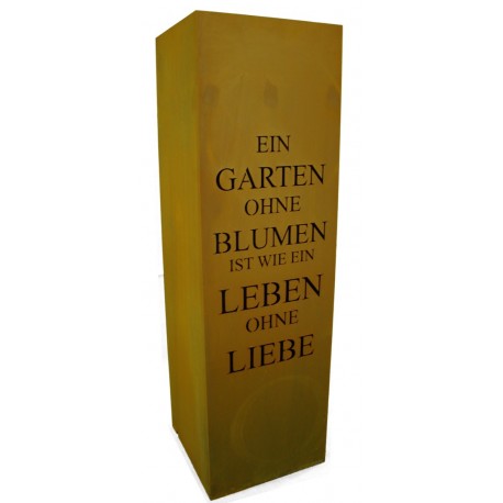 Säule Gedicht Rost Säule Ein Garten ohne Blumen Edelrost Stele